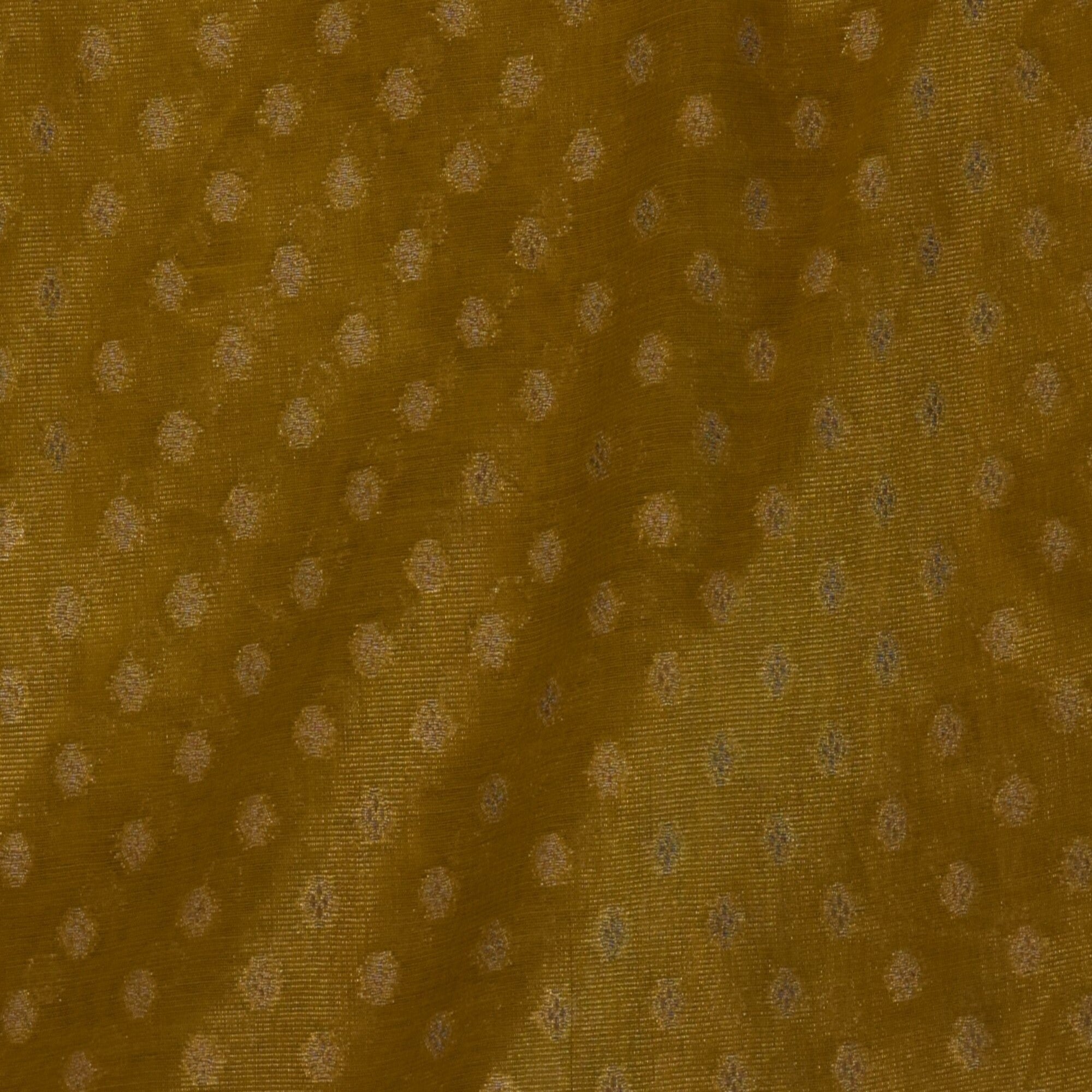 Benarasi cora cotton tissue lemon yellow saree with jari work