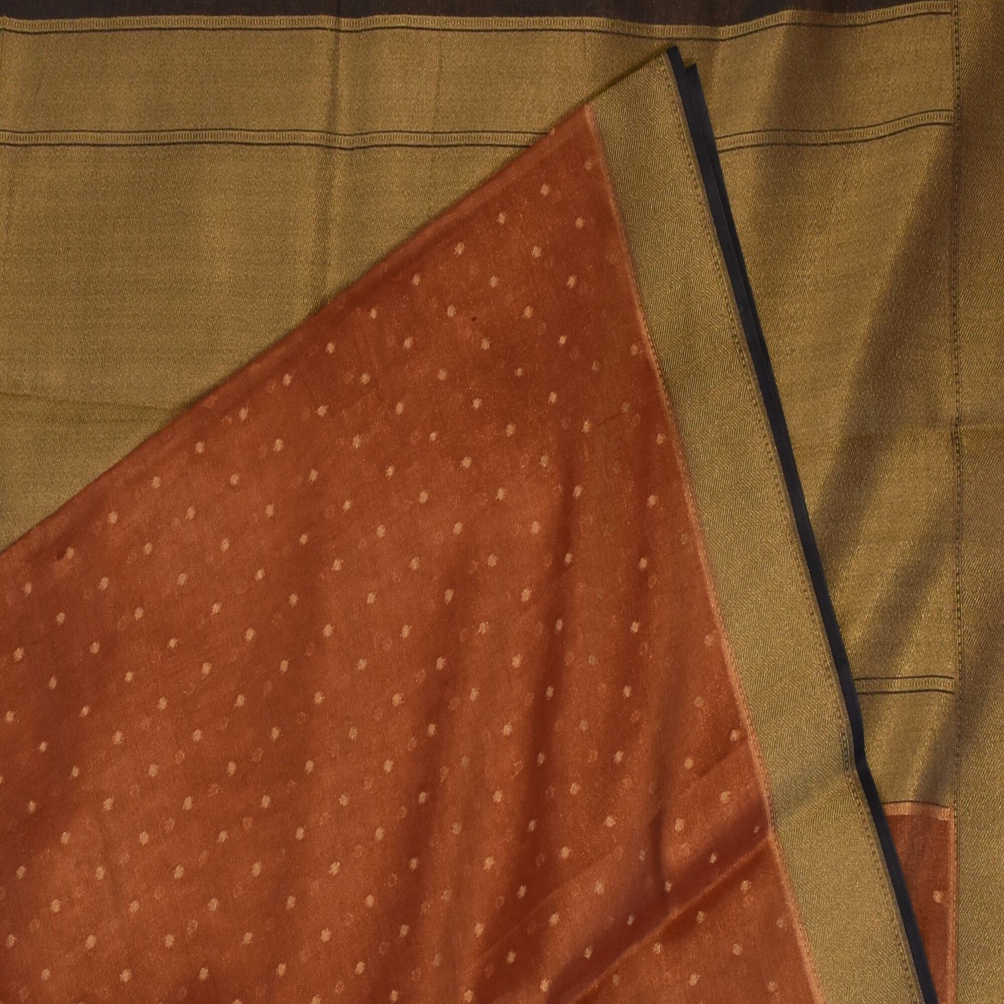 Benarasi cora tissue brick red saree with jari boarder