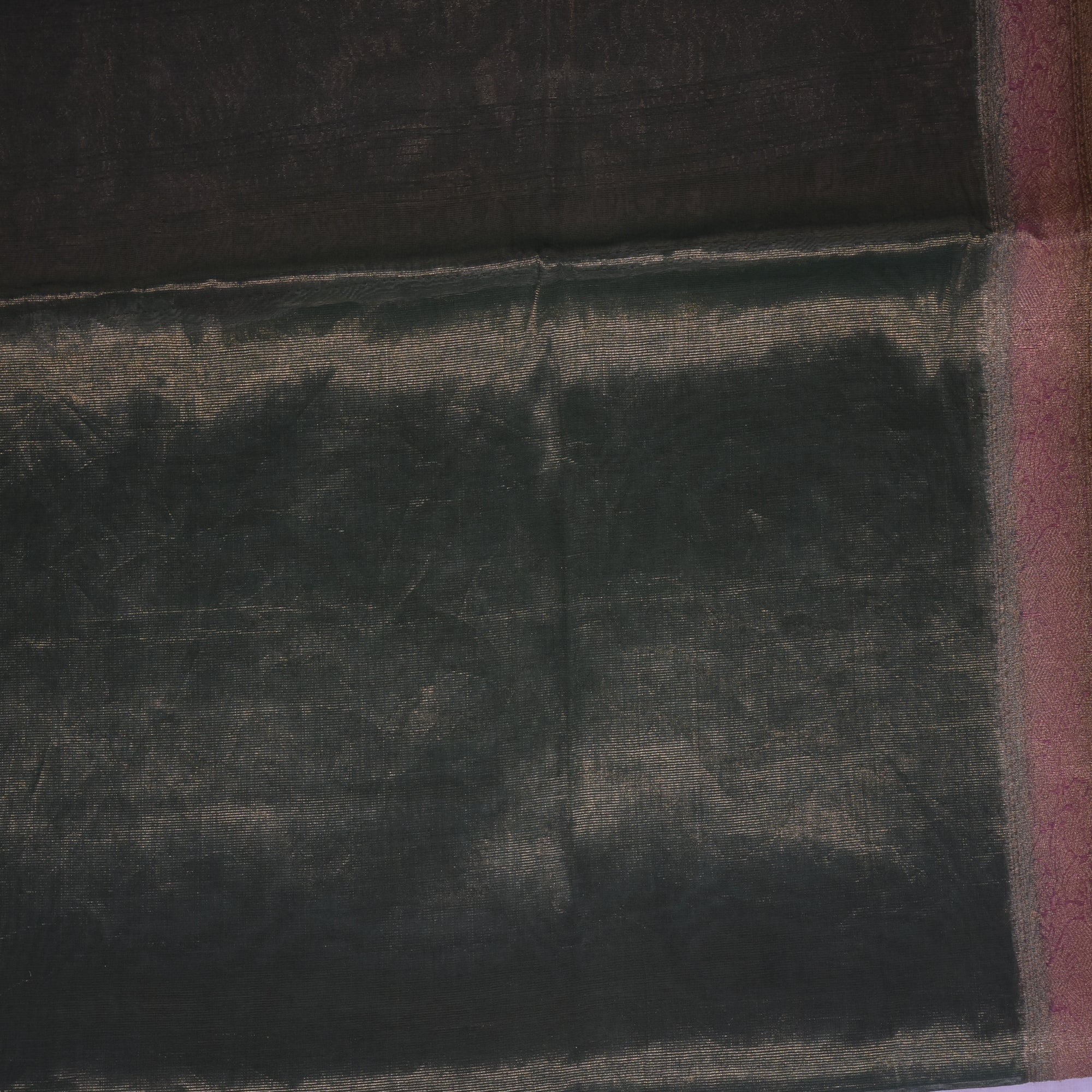 Benarasi cora tissue silk green saree with mauve jari boarder