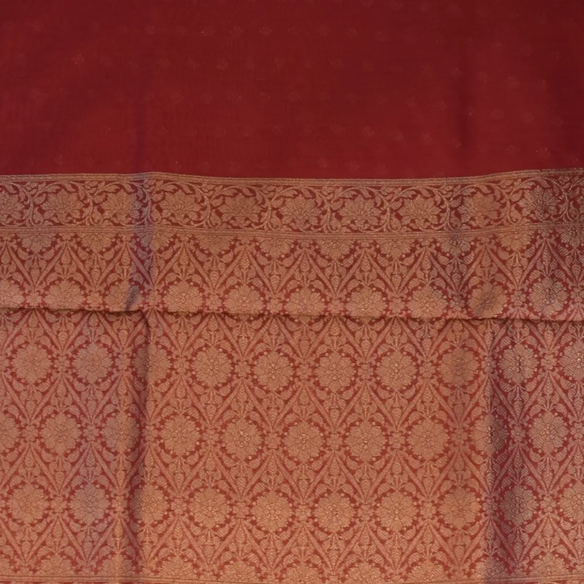 Banarasi Rangkat Cotton Chestnut Brown Saree with Blouse