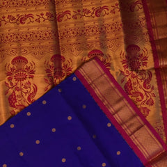 Gadwal paithani pure silk Royal Indigo Saree with Blouse