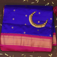 Gadwal paithani pure silk Royal Indigo Saree with Blouse