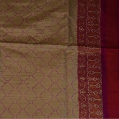 Pochampally ikkat Taupe Brown, Burgundy Saree with Blouse