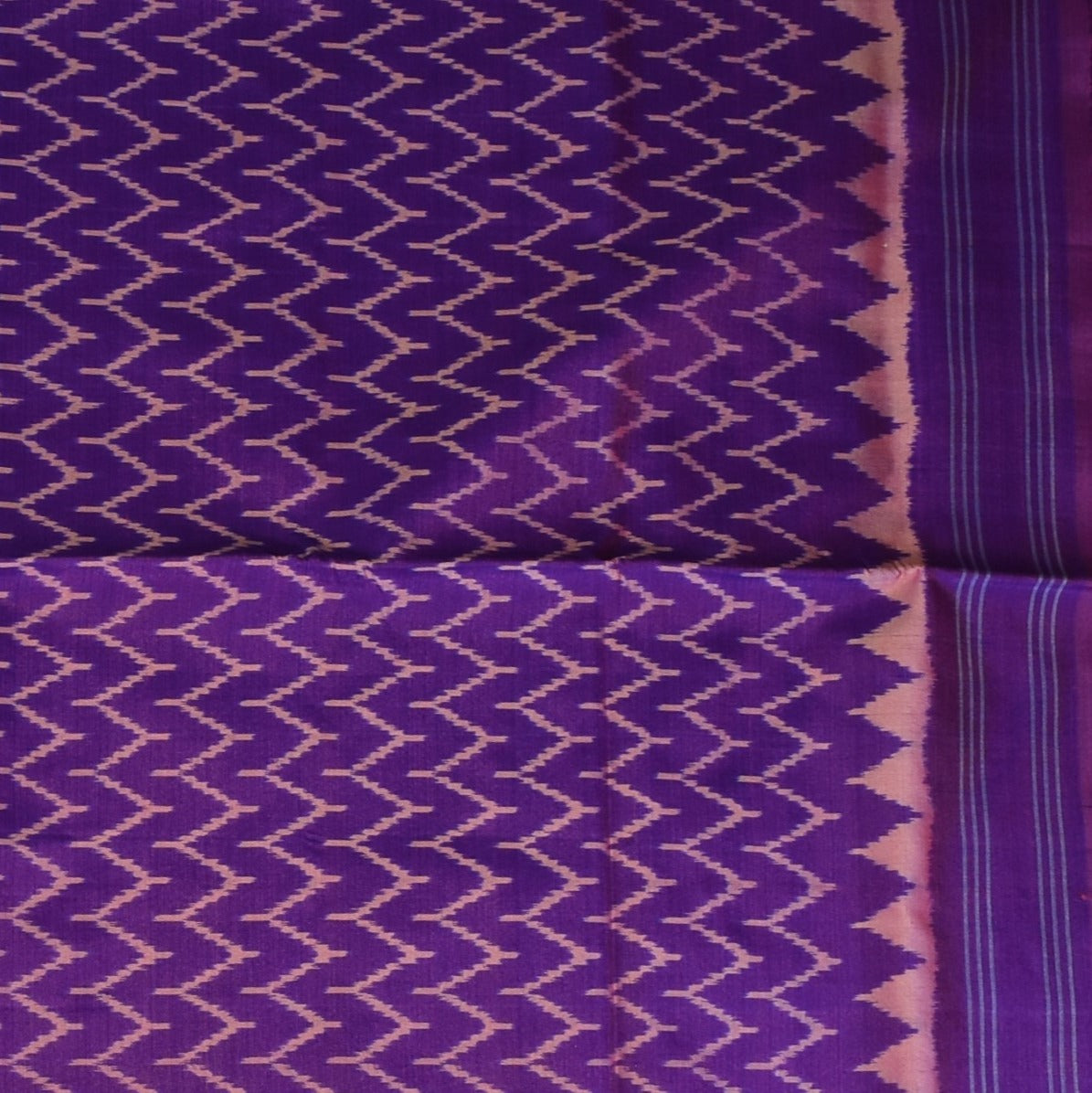 Pochampally ikkat Royal Plum Saree with Blouse