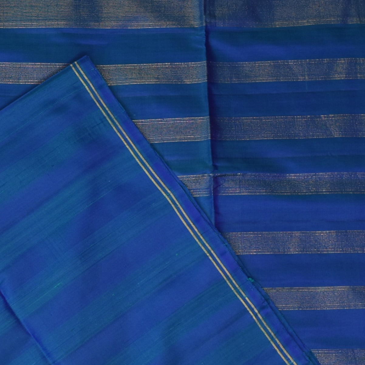 Pure silk Sapphire Blue Saree with Blouse