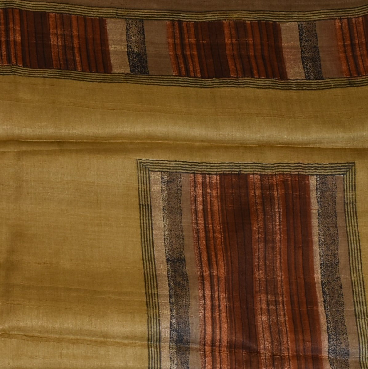 Tussar Silk Cinnamon Brown Saree with Blouse