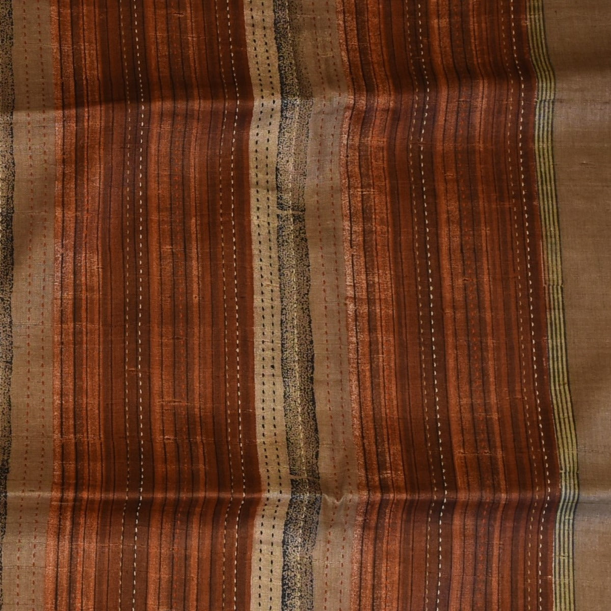 Tussar Silk Cinnamon Brown Saree with Blouse