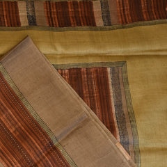 Tussar Silk Cinnamon Brown Saree with Blouse