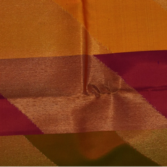 Kanchipuram Silk Crimson Red & Light Brown Saree with Blouse