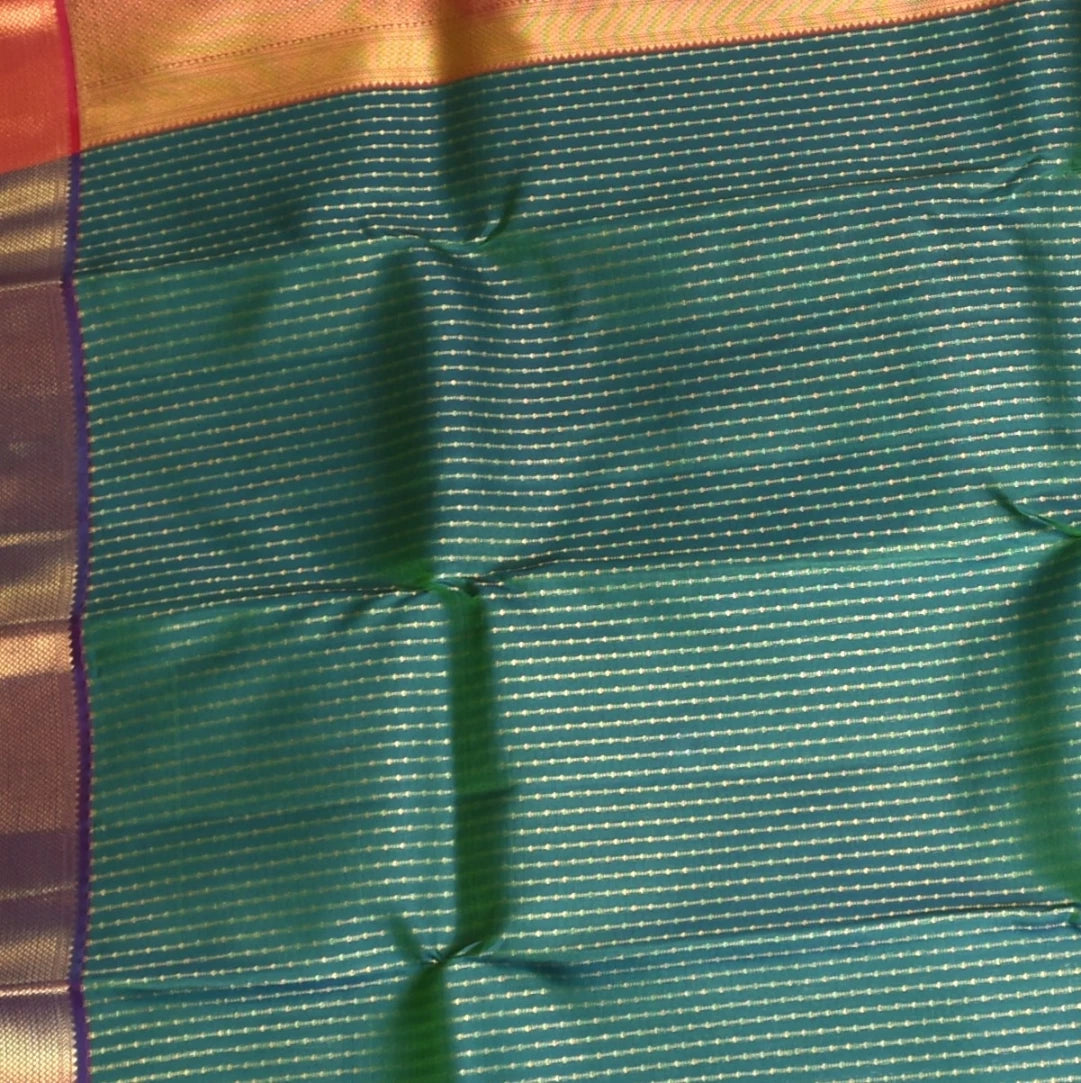 Kanchivaram Deep Green Jari Boarder with Blouse