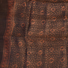 Tussar Silk Dark Mahogany Saree with Blouse