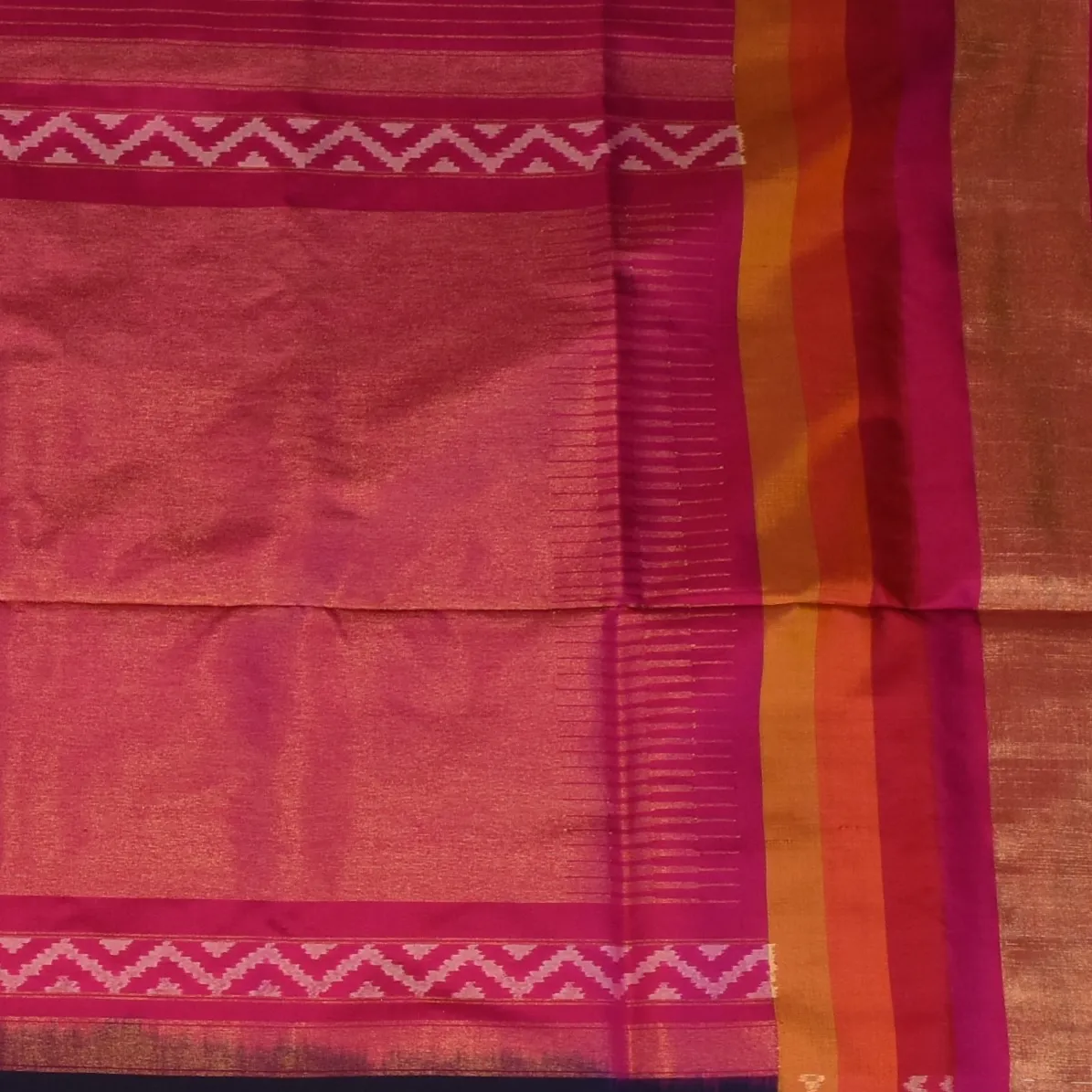 Pochampally ikkat Slate Blue Saree with Blouse