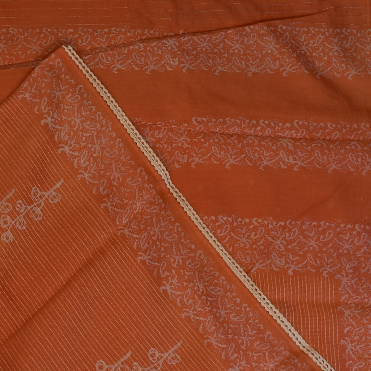 Tussar Soft Burnt Sienna Saree with Blouse