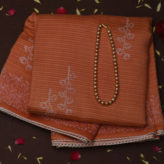 Tussar Soft Burnt Sienna Saree with Blouse