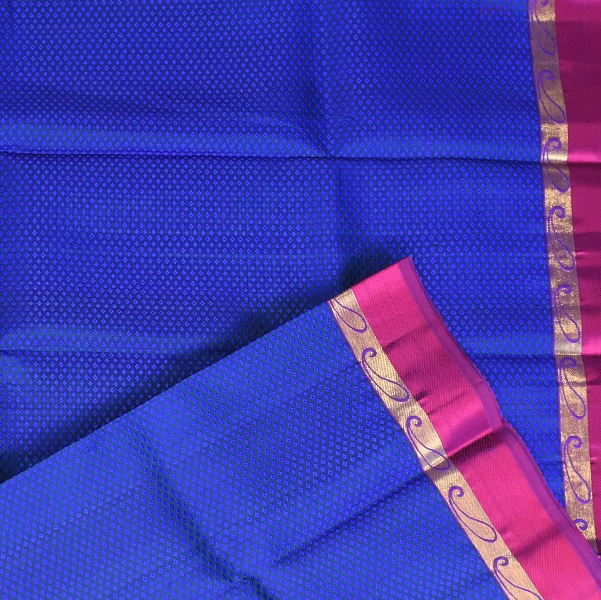 Kanchipuram Silk Royal Blue Saree with Blouse