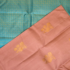 Kanchivaram Peach Saree with Blouse