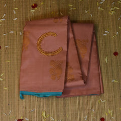Kanchivaram Peach Saree with Blouse