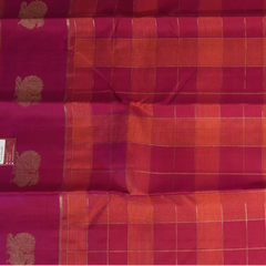 Kanchipuram Silk Deep Magenta & Crimson Red Saree with Blouse