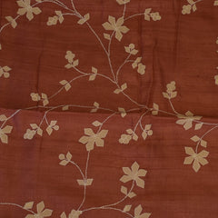 Tussar Silk Rust Brown Saree with Blouse