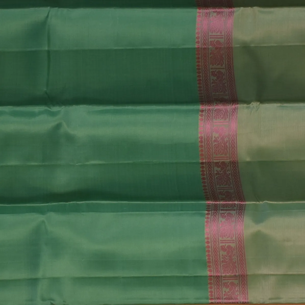 Kanchipuram Silk Teal Green Saree with Blouse