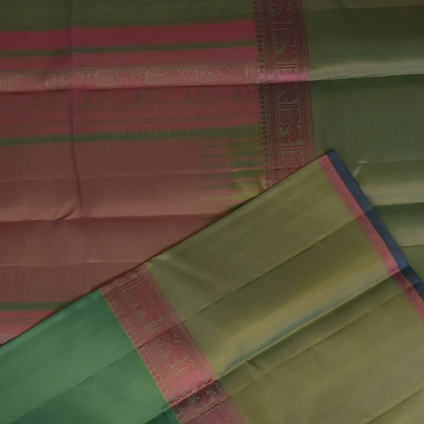 Kanchipuram Silk Teal Green Saree with Blouse