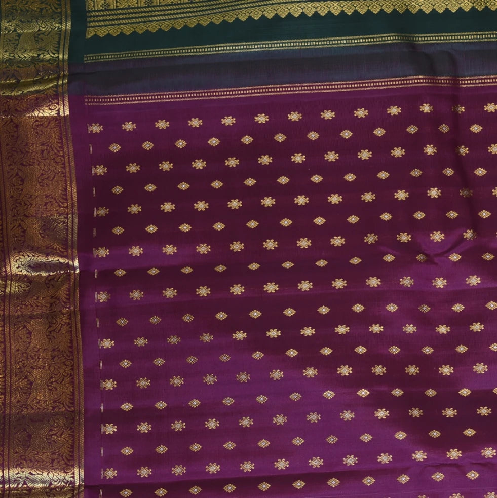 Kanchivaram Grape Wine Saree Jari Boarder with Blouse