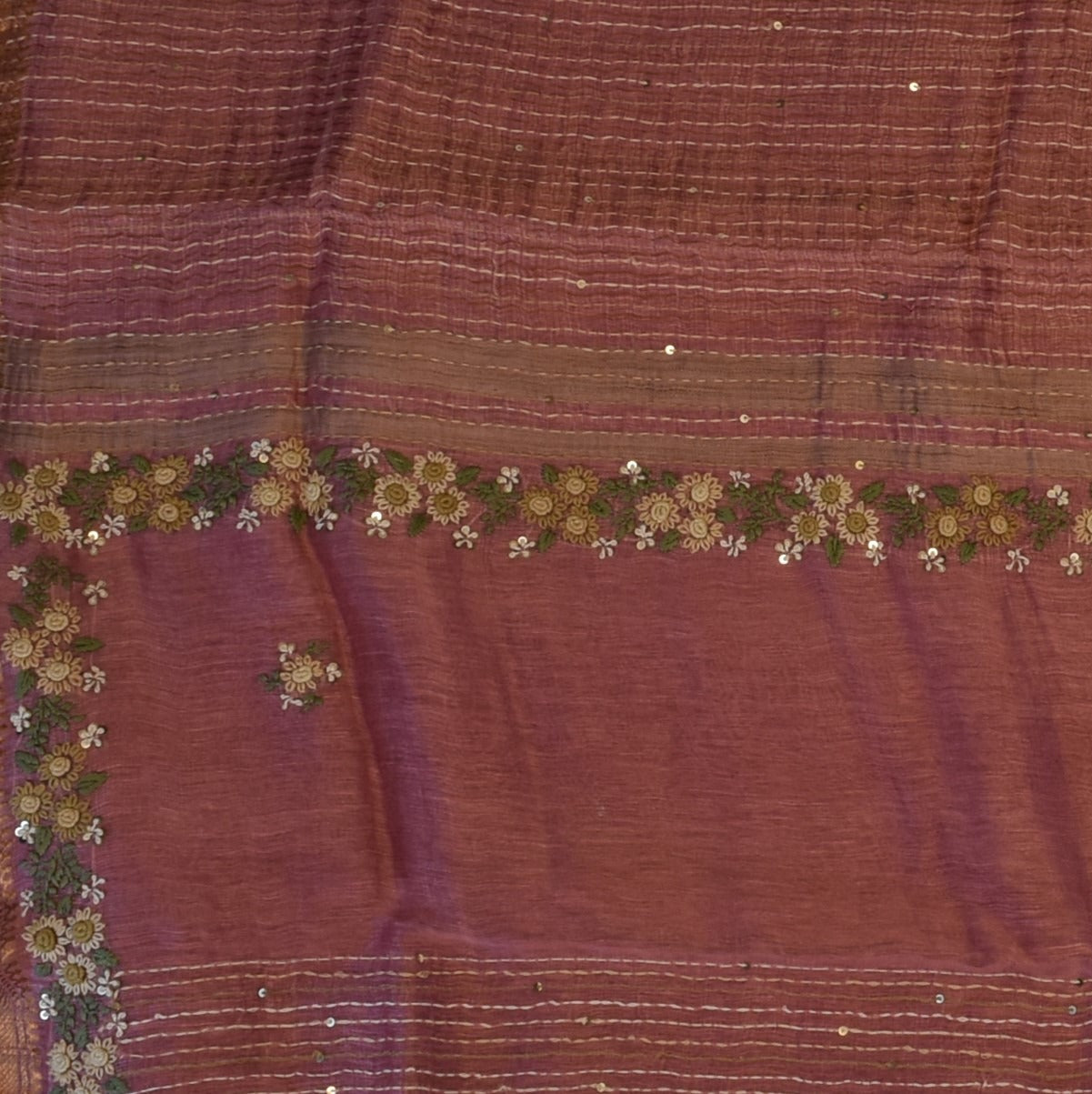 Tussar Silk Dusty Rose Saree with Blouse