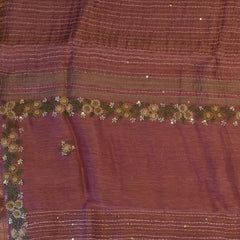 Tussar Silk Dusty Rose Saree with Blouse