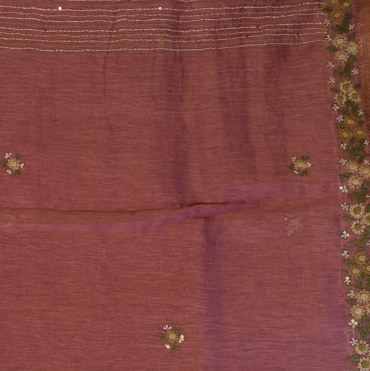 Tussar Silk Dusty Rose Saree with Blouse