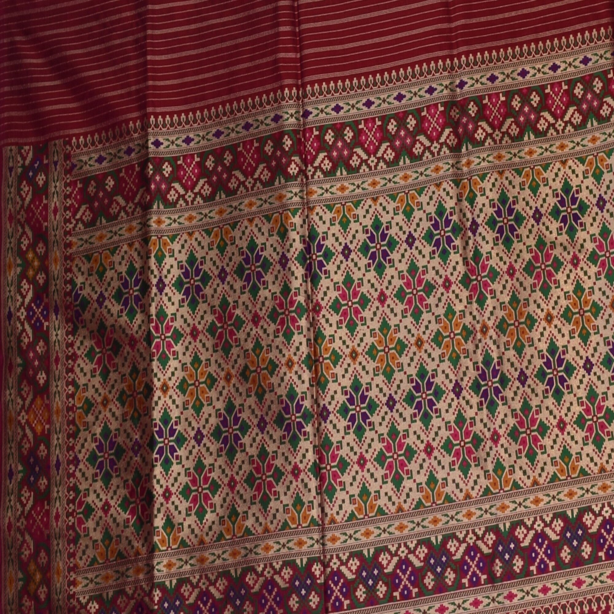Benarasi pure silk deep pink saree with jari boarder