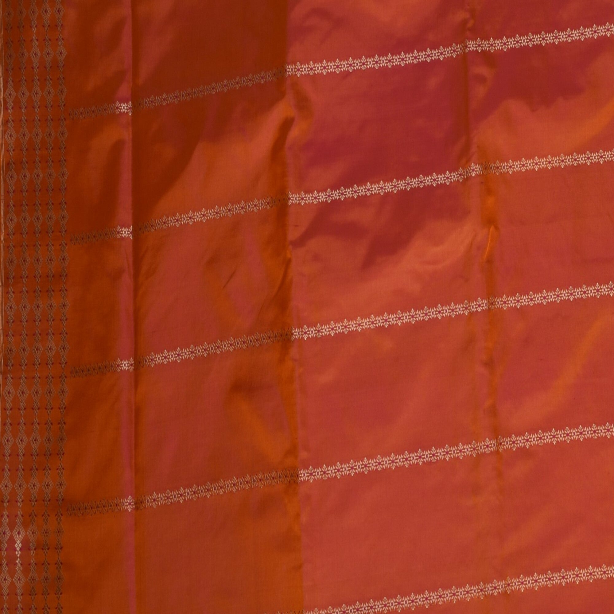Benarasi pure silk orange & pink saree with jari work