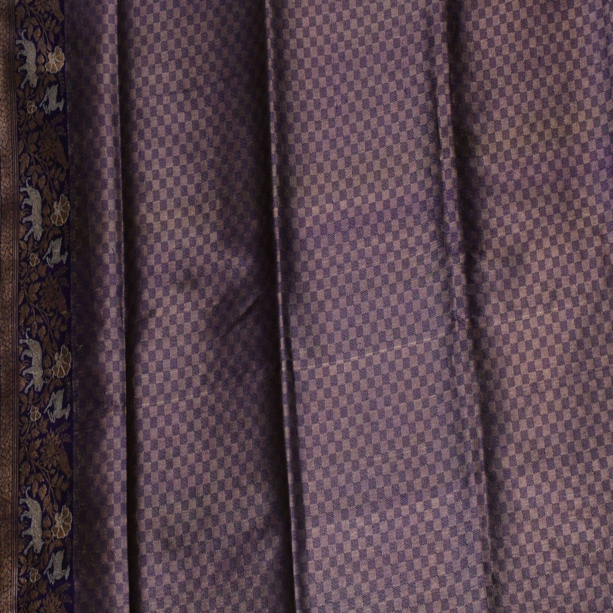Benarasi pure silk violet saree with jari work