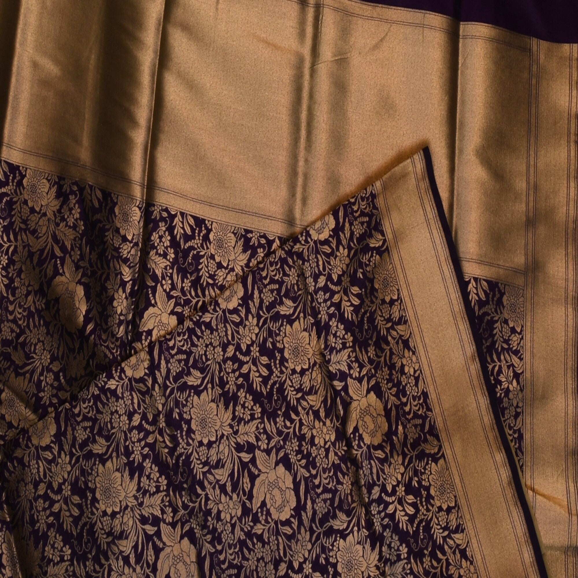 Benarasi pure silk indigo saree with jari work