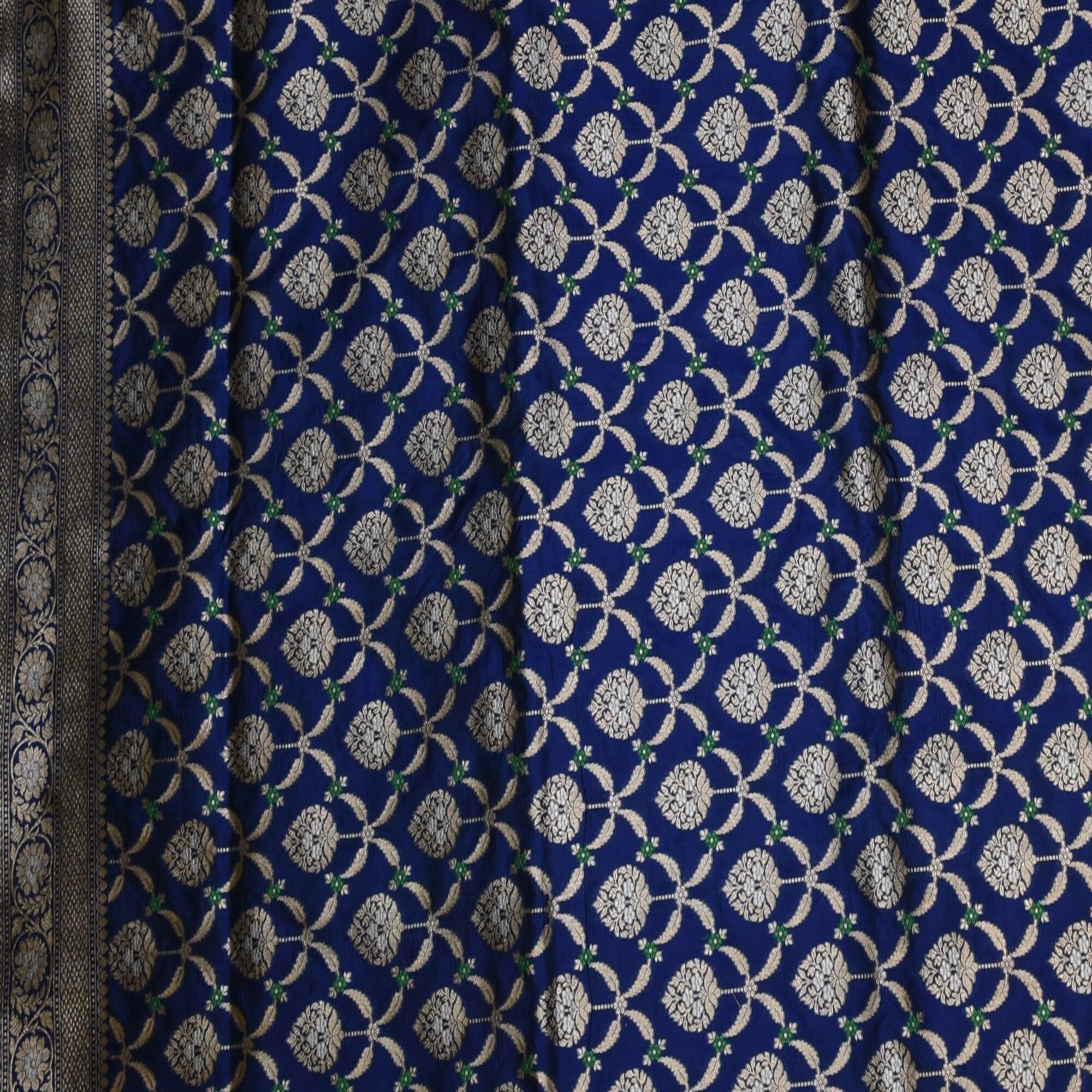 Benarasi pure silk navy blue saree with jari work
