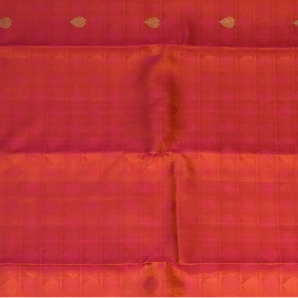 Kanchipuram Silk Terra Cotta Saree with Blouse