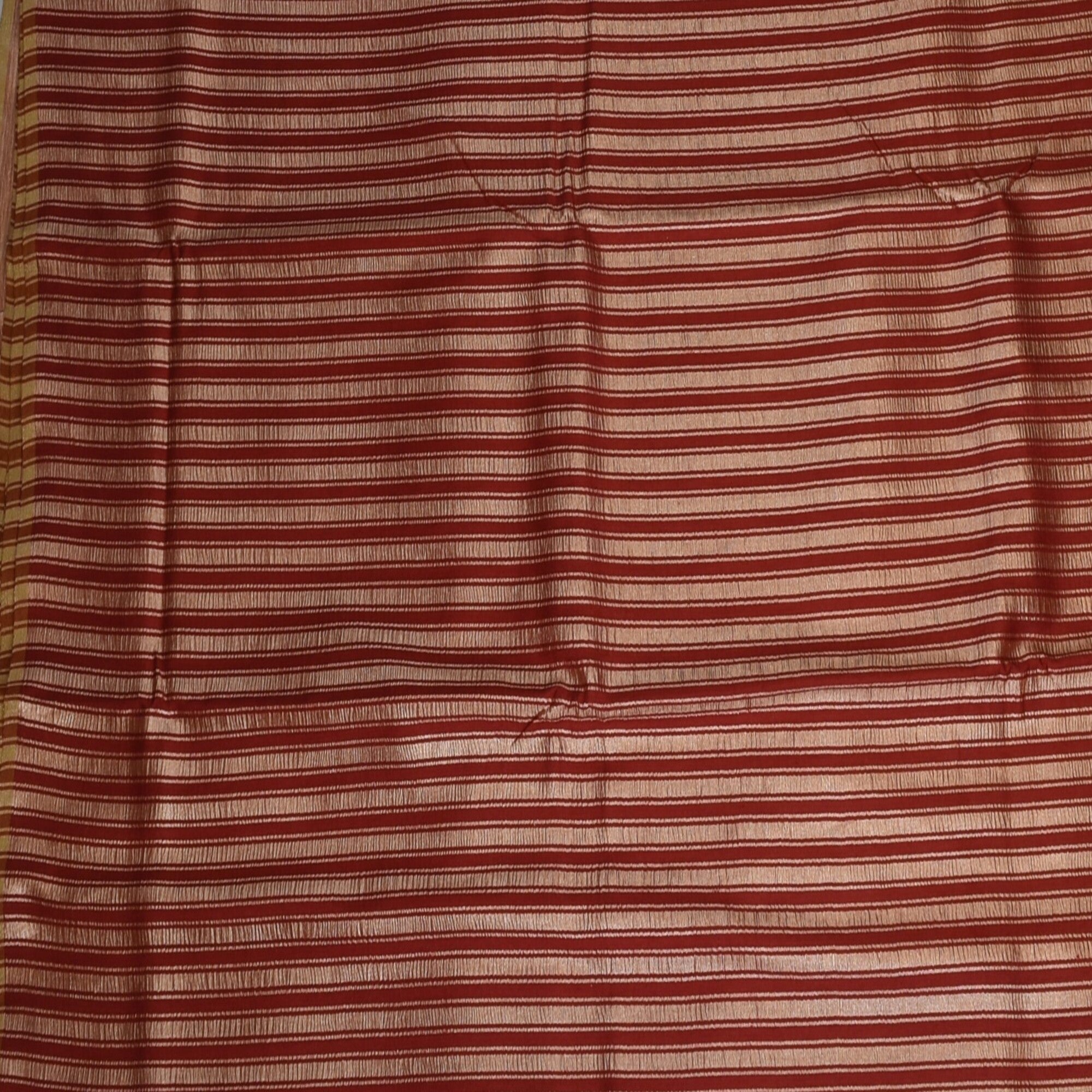 Benarasi monga silk red saree with gold jari stripes