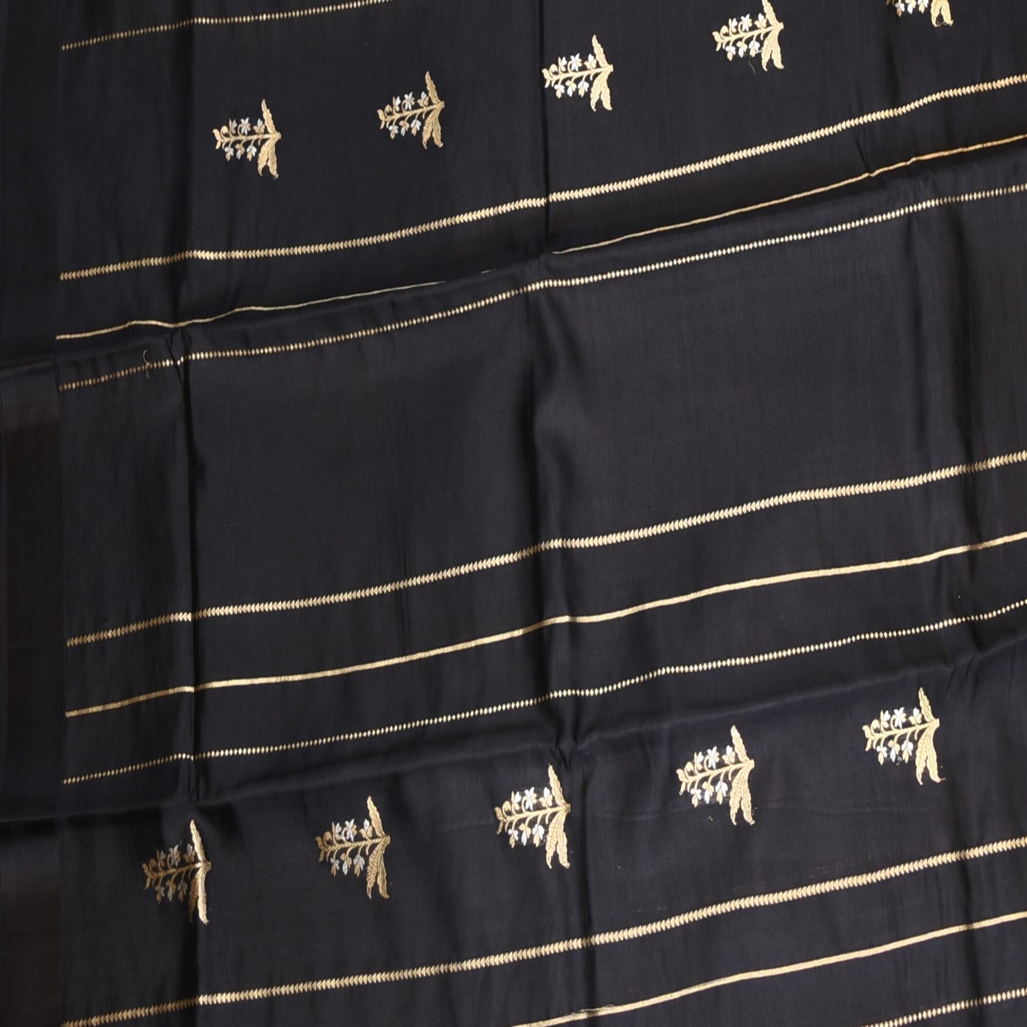 Benarasi kathan silk black saree with jari work