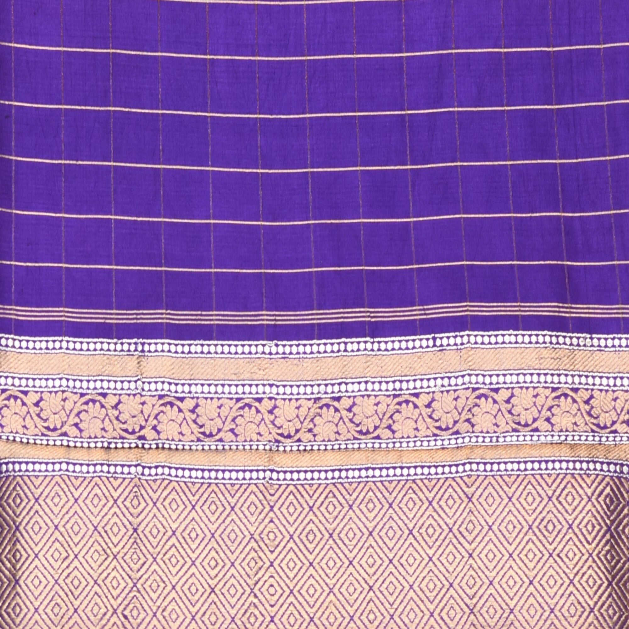 Benarasi kathan silk purple saree with motif boarder