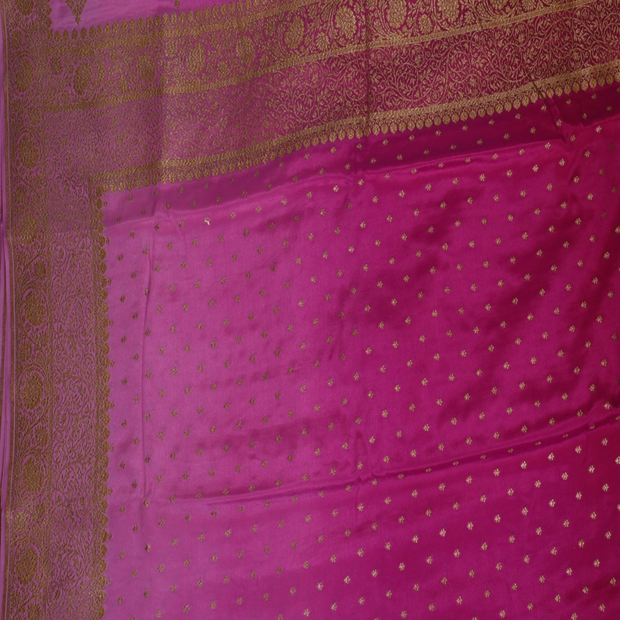 Benarasi Crepe silk saree pink saree with jari boarder