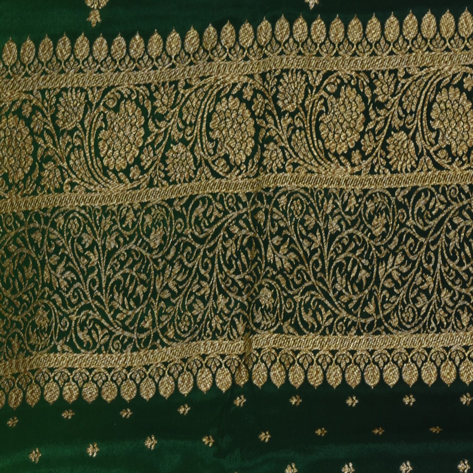 Benarasi crepe silk green saree with jari boarder
