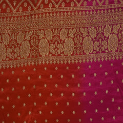 Benarasi crepe silk pink & red mix saree with jari boader