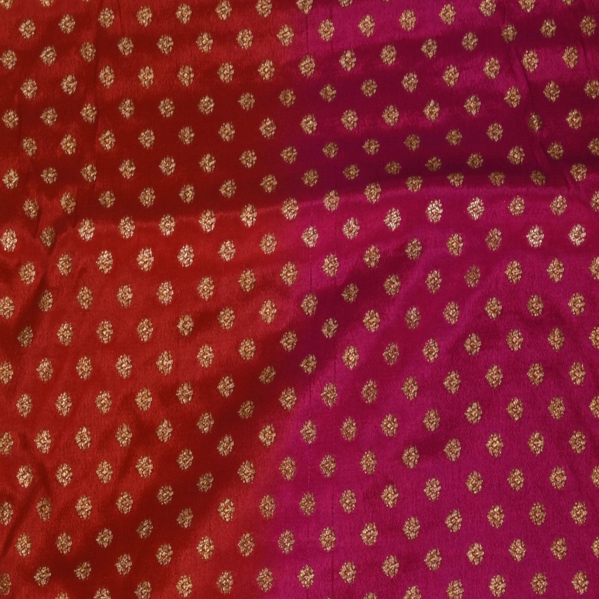 Benarasi crepe silk pink and red mix saree with jari boarder