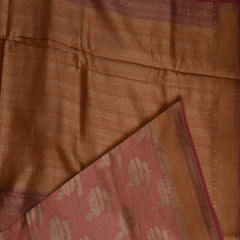 Benarasi rangkart chanderi silk light coral color saree with jari boarder