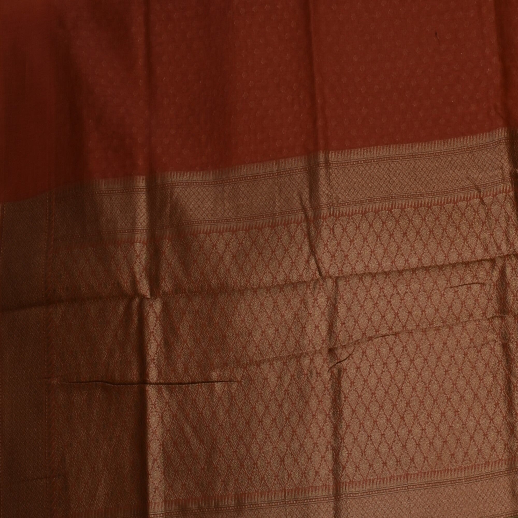 Benarasi rangkart chanderi silk green saree with coral color jari boarder