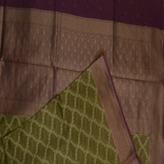 Benarasi rangkart chanderi silk lemon chiffon saree with pink jari boarder