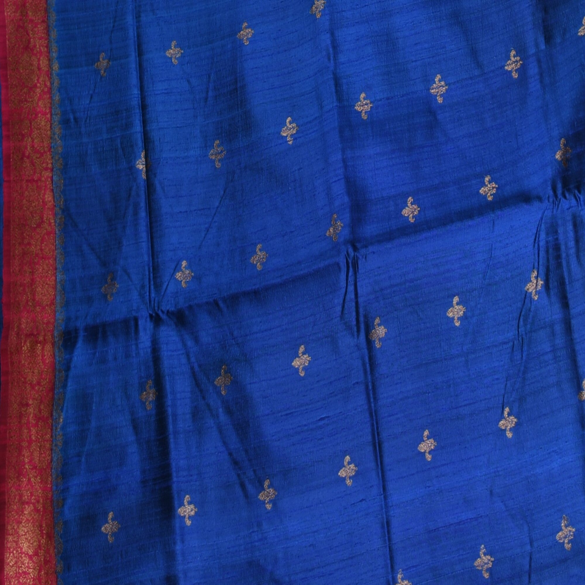 Benarasi tussur silk steel blue saree with pink jari boarder