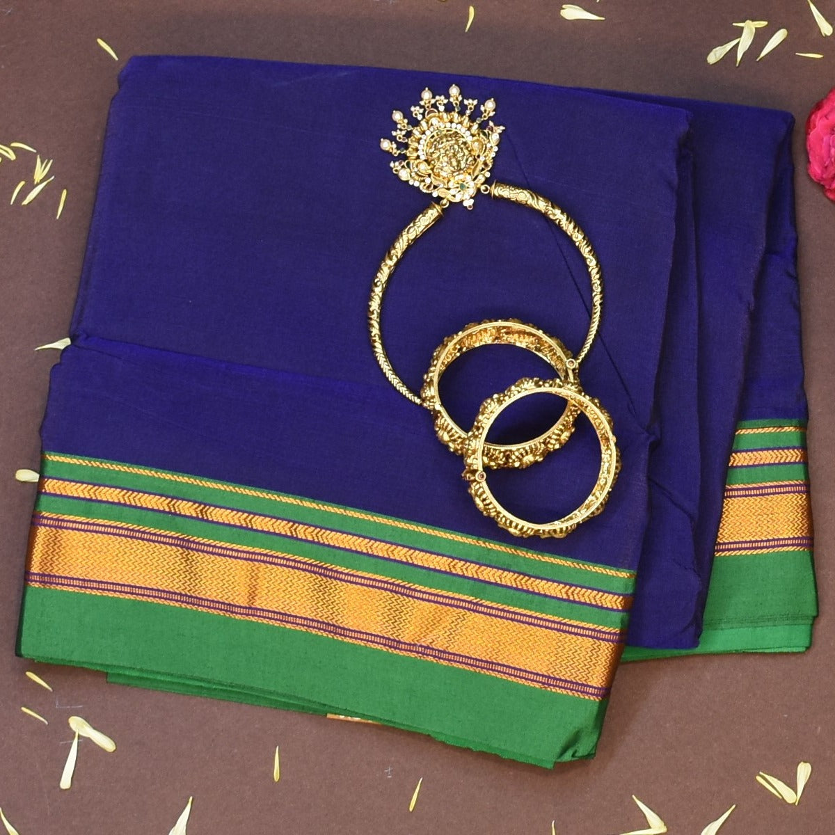 Ilkal Cotton Silk Indigo Blue Saree with Blouse