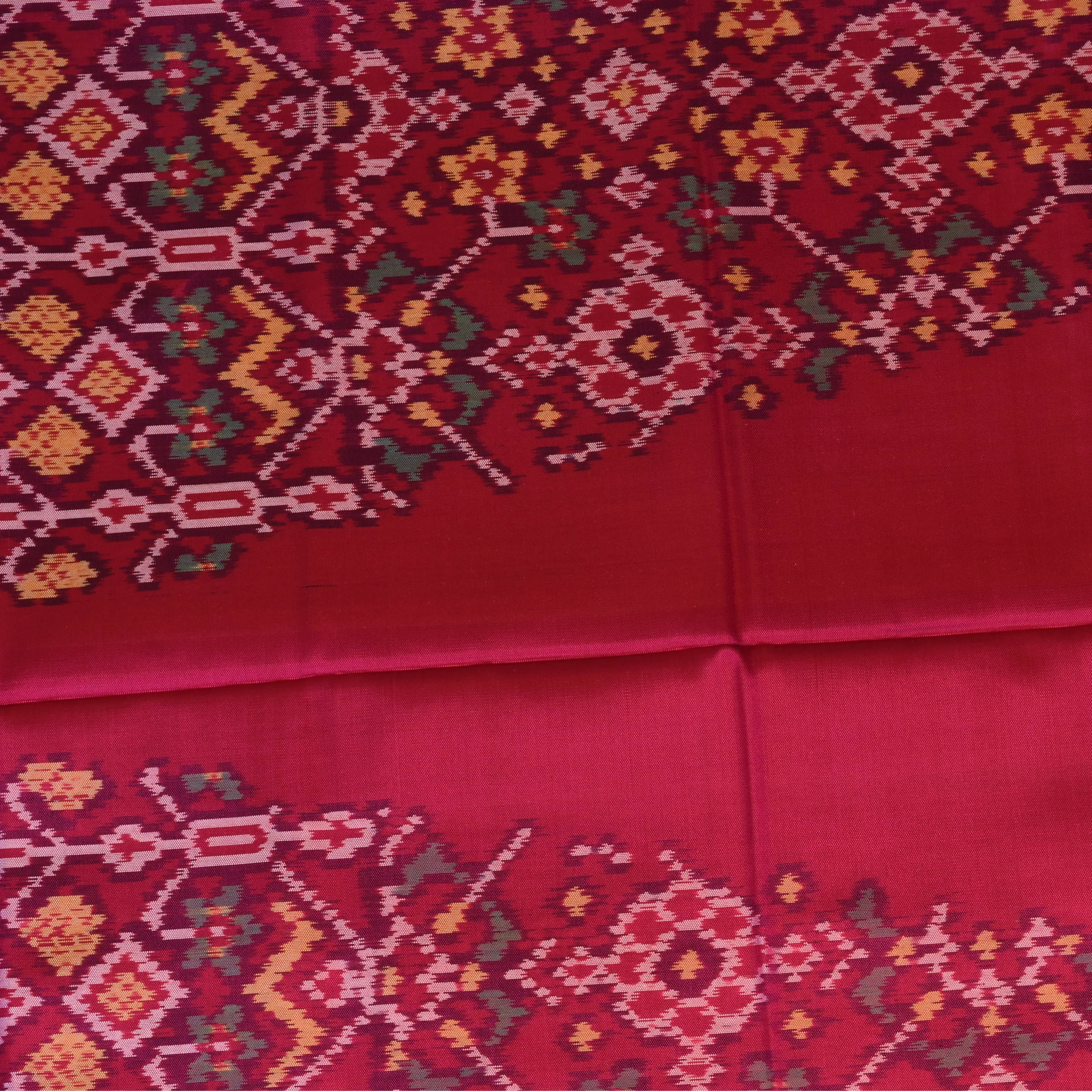 Pochampally ikkat Raspberry Red Saree with Blouse