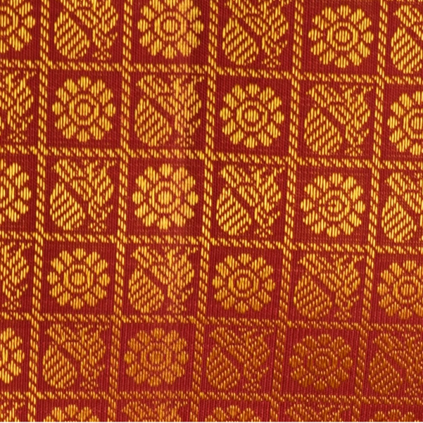 Kanchipuram Silk Burnt Orange Saree with Blouse