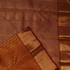 Kanchipuram Silk Burnt Orange Saree with Blouse